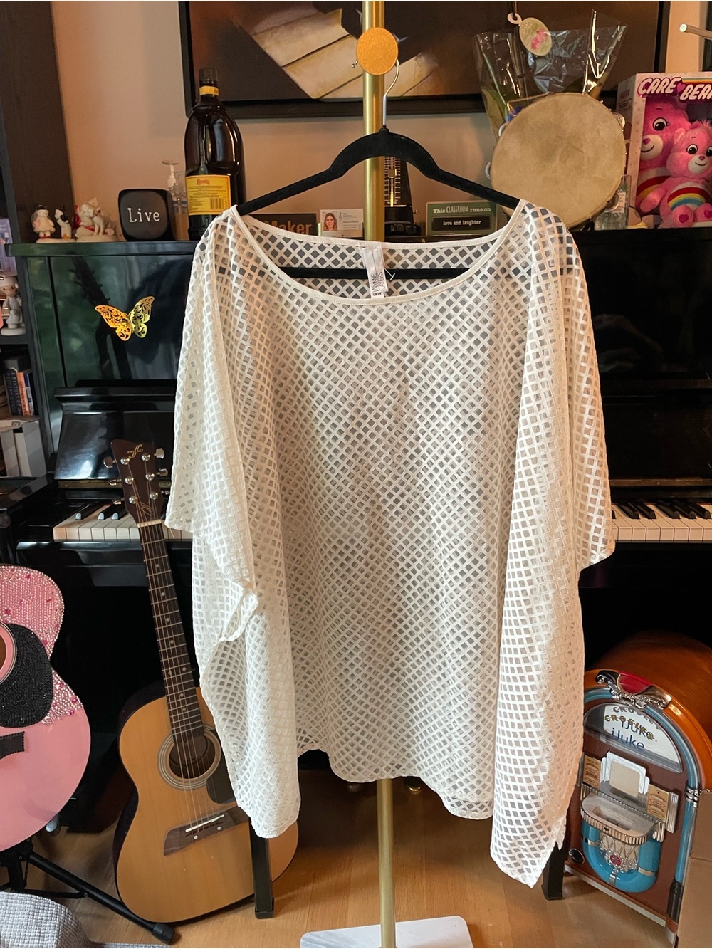 ☀️ SUMMER CLEARANCE 🛍️Wynne Layers White Mesh Overlay Women's Top